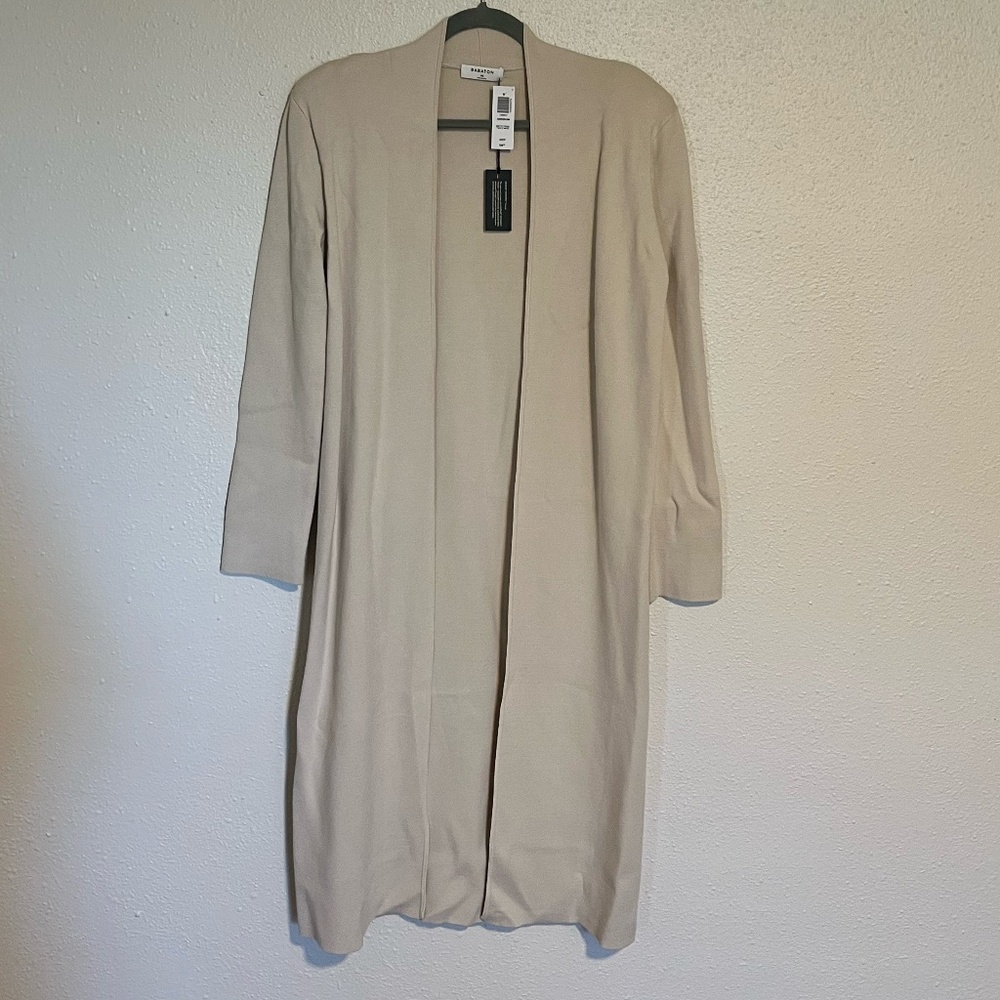 Babaton Orpheum Knit Open-front Cardigan Robe (Matte Pearl)